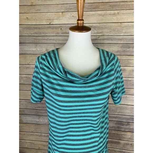 REI Womens M Sariska Striped Tunic Top Draped Neck - Picture 2 of 10
